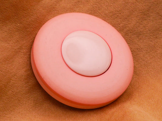 Pink Two Tone Matte Shiny Vintage Plastic Button 27mm