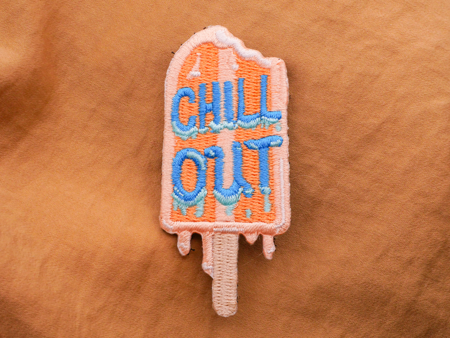 Chill Out Popsicle Ice Cream Verbal Patch Embellishment 30x70mm