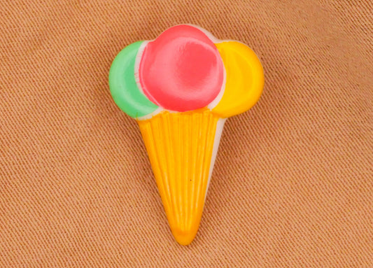 Ice Cream Cone Balloons Vintage Plastic Button 13x18mm