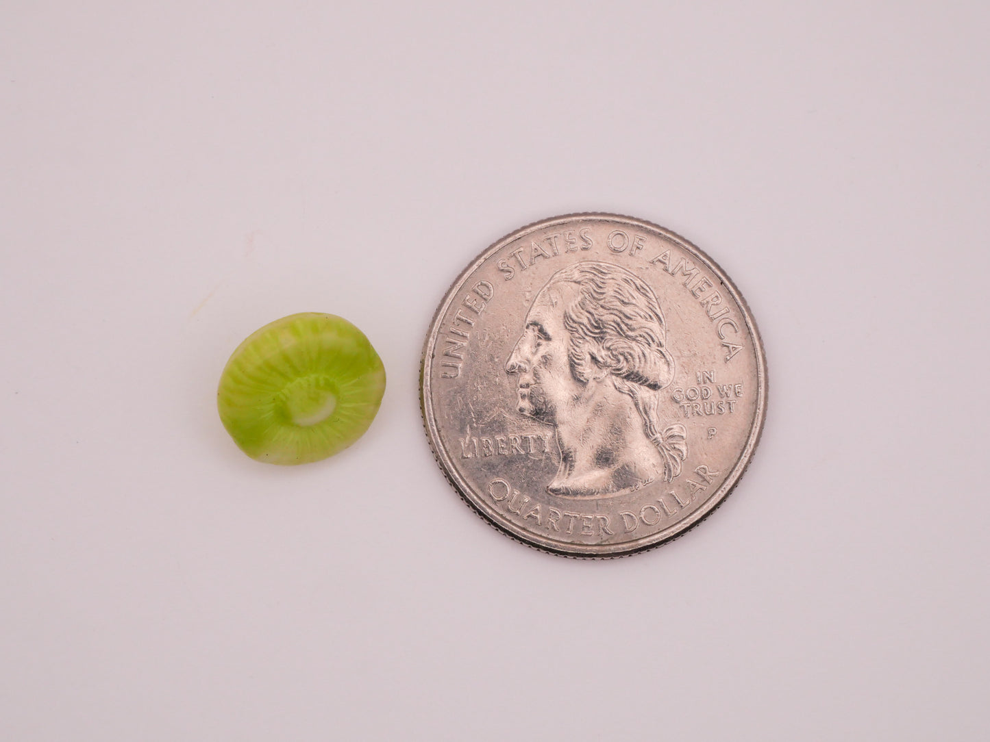 Lime Citrine Green Flower Vintage Glass Set of Three Buttons 12mm