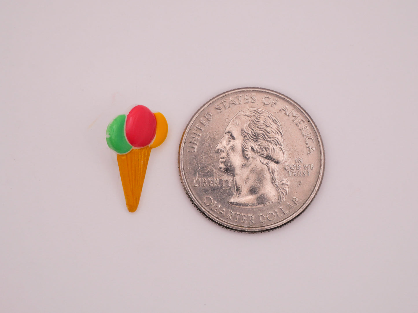 Ice Cream Cone Balloons Vintage Plastic Button 13x18mm