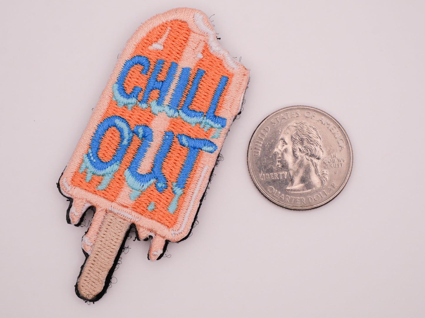 Chill Out Popsicle Ice Cream Verbal Patch Embellishment 30x70mm