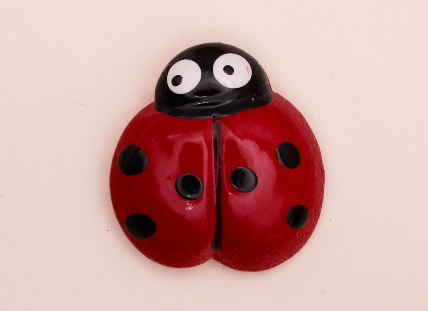 Ladybug Hand-Painted Metal JHB Carded Pair of Buttons 13x14mm