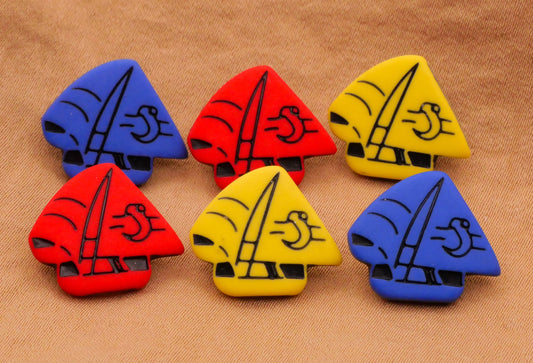 Sail Boat Red Blue Yellow Primary Plastic Set of Six Buttons 14x17mm