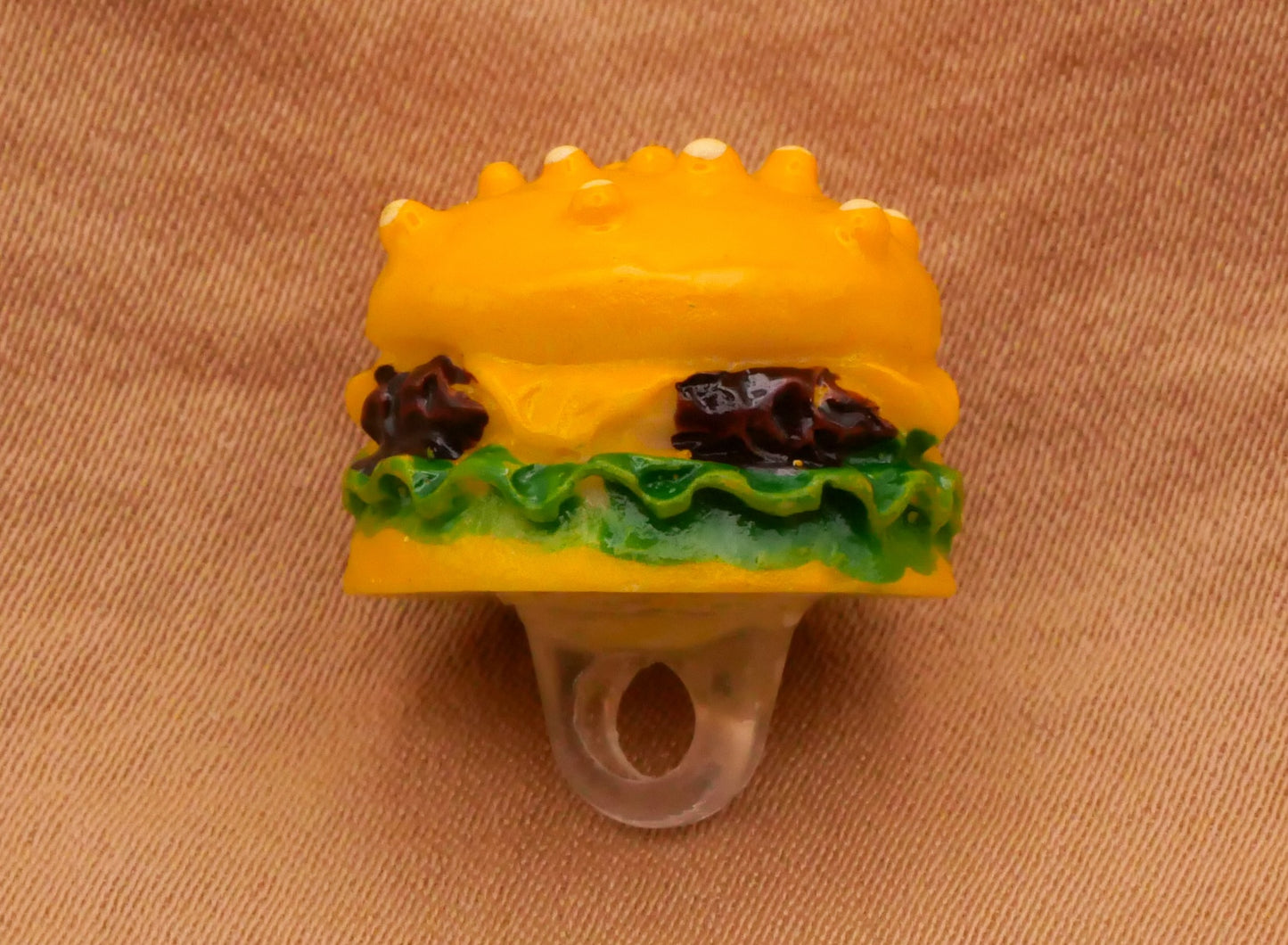 Hamburger Food Plastic Pair of Buttons 16mm