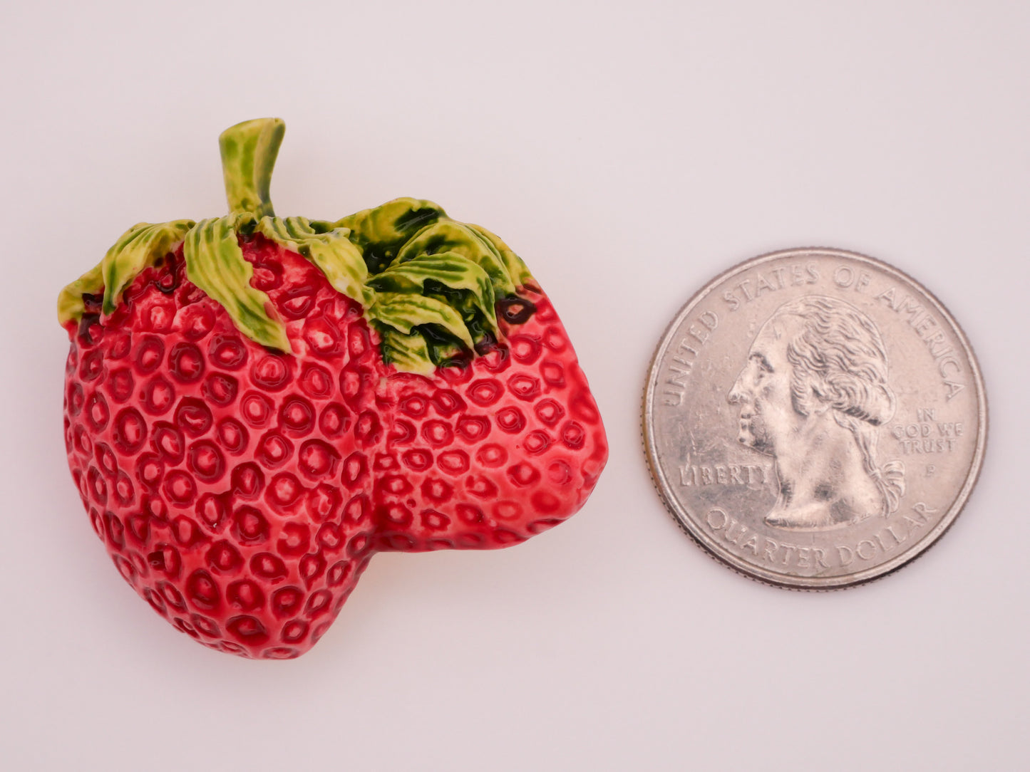 Strawberry Realistic Vintage Plastic Large Button 37mm