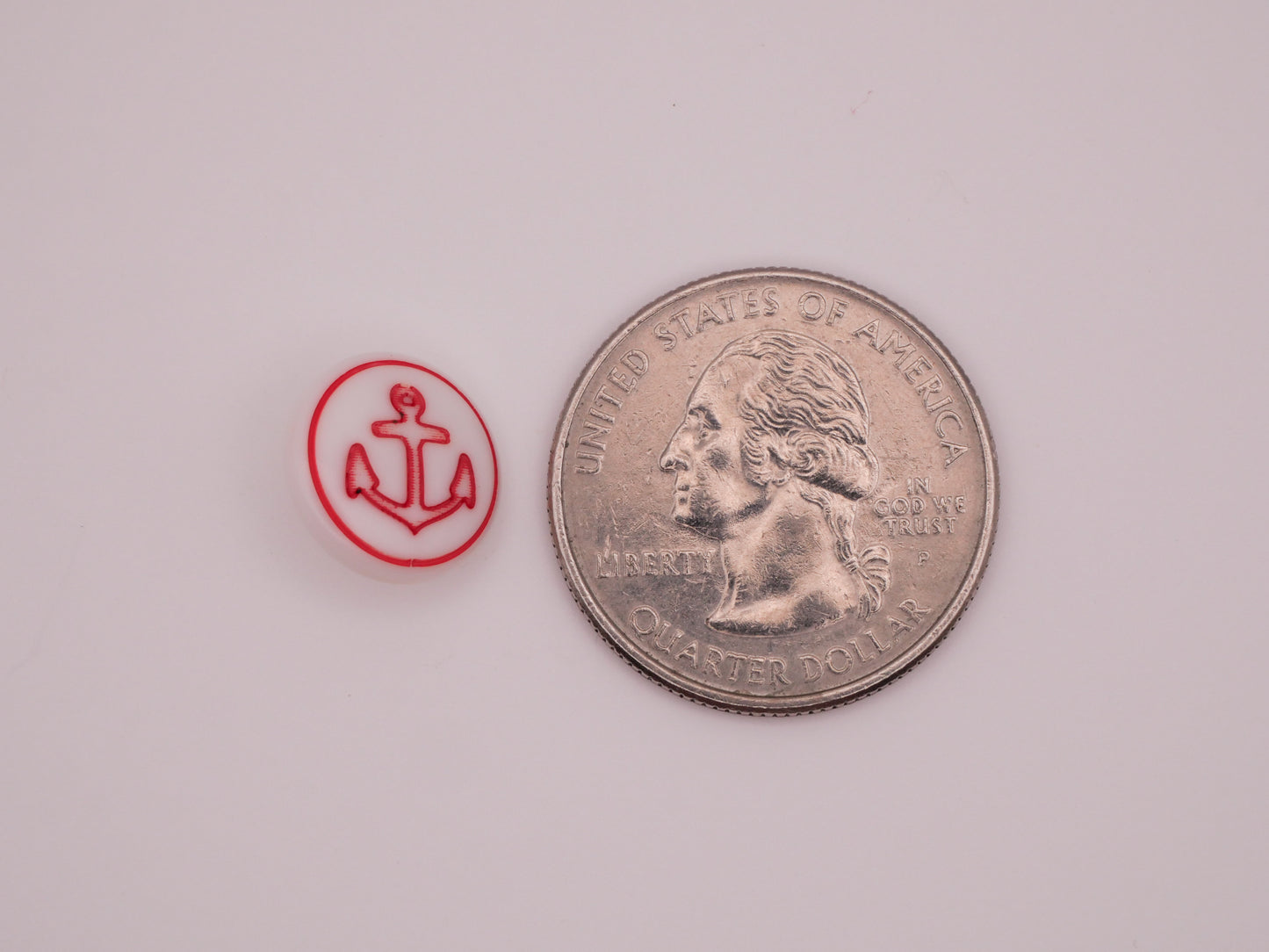 Anchor Red White Plastic Set of Three Buttons 13mm