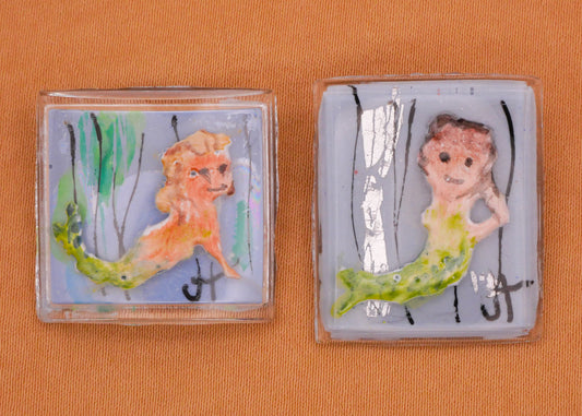 Mermaid Joyce Hendrickson Watch Crystal Glass Studio Button Various 22-26mm