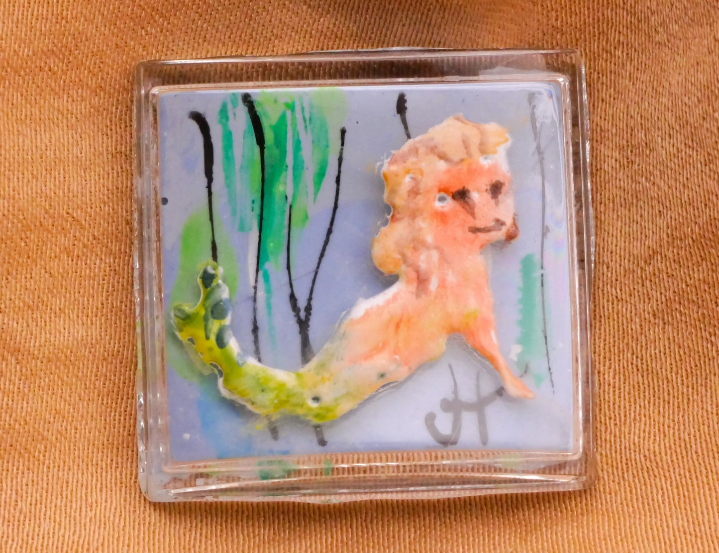 Mermaid Joyce Hendrickson Watch Crystal Glass Studio Button Various 22-26mm