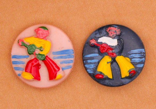 Sailor Musician Ocean Vintage Plastic Made in England Button Various 19mm