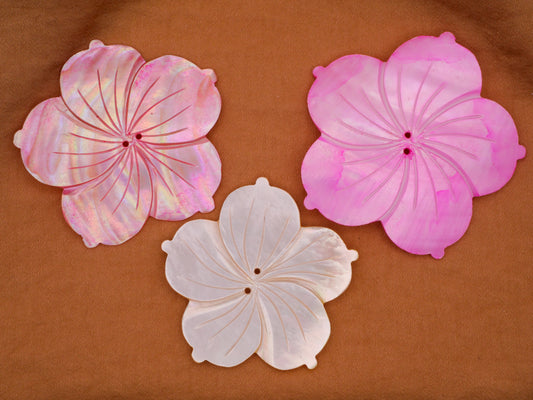 Hibiscus Mother of Pearl Carved Large Button Various 40-47mm