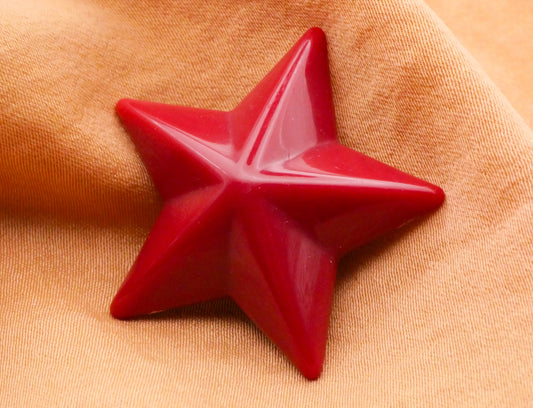 Star Maroon Plastic Large Button 32mm