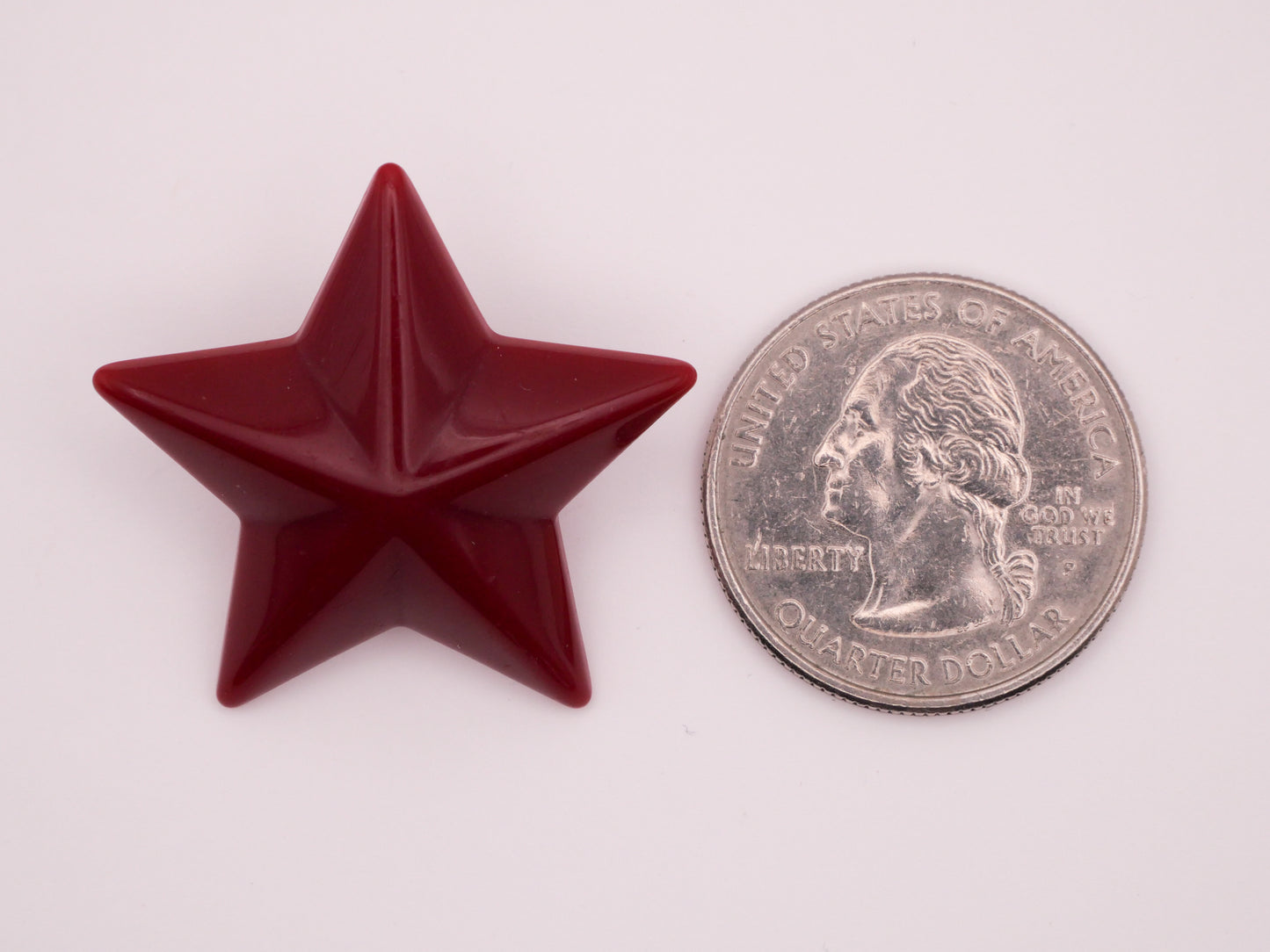 Star Maroon Plastic Large Button 32mm