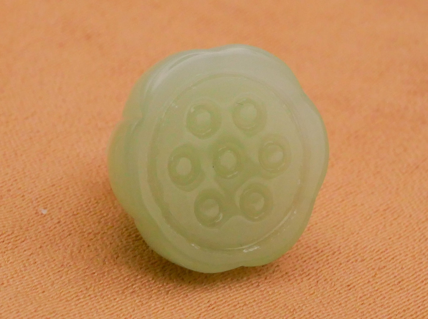 Lotus Seed Pod Imitation Jade Stone Set of Three Buttons Various 13mm