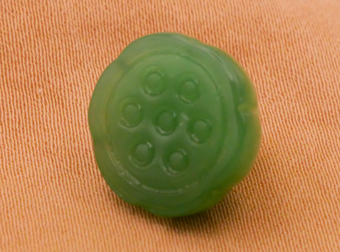 Lotus Seed Pod Imitation Jade Stone Set of Three Buttons Various 13mm