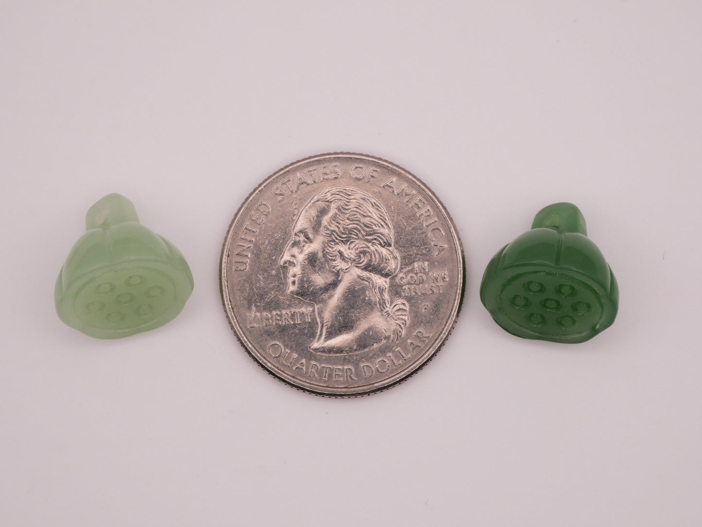 Lotus Seed Pod Imitation Jade Stone Set of Three Buttons Various 13mm