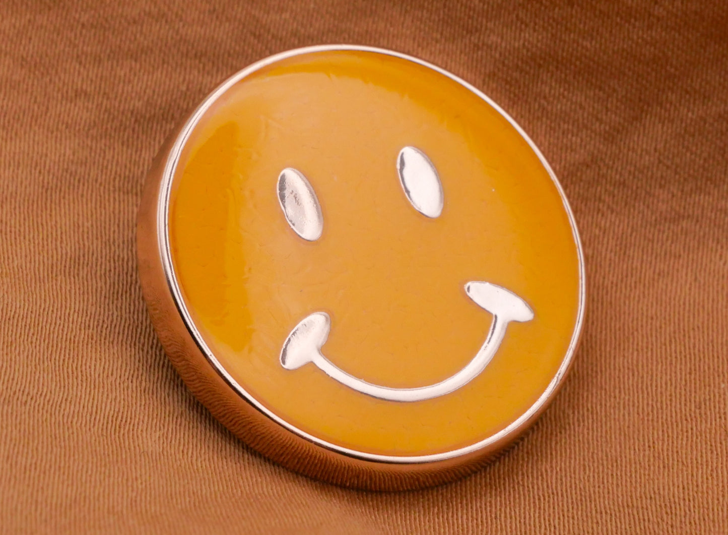 Smiley Face Yellow Pink Plastic Button Various 26mm