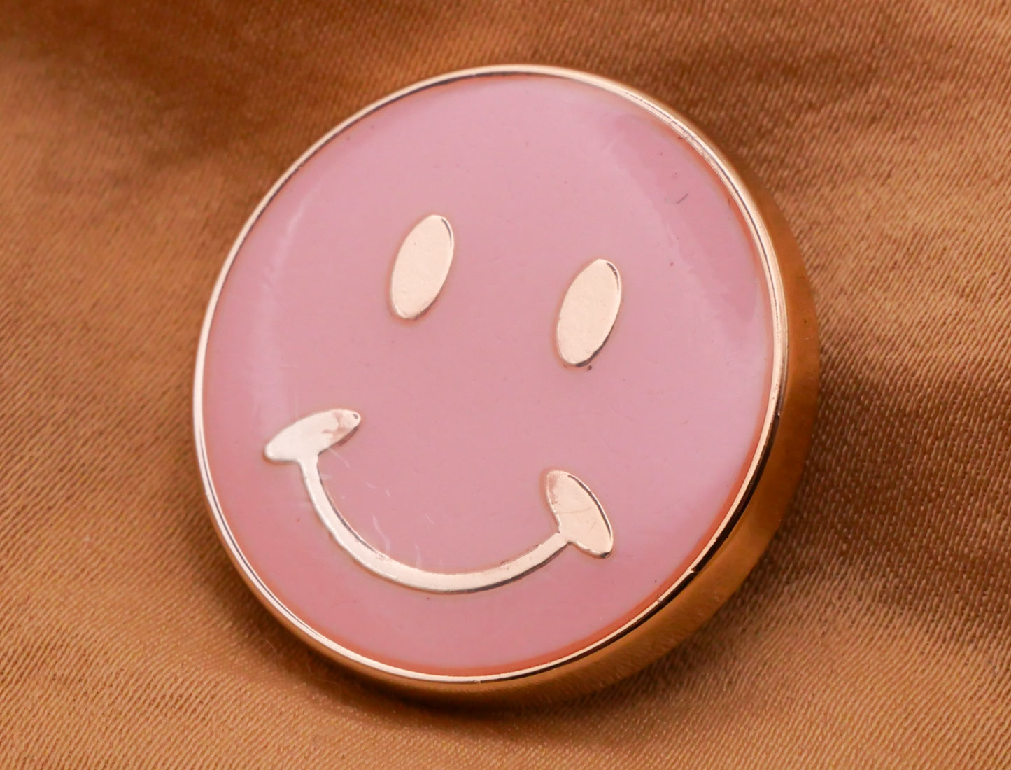 Smiley Face Yellow Pink Plastic Button Various 26mm