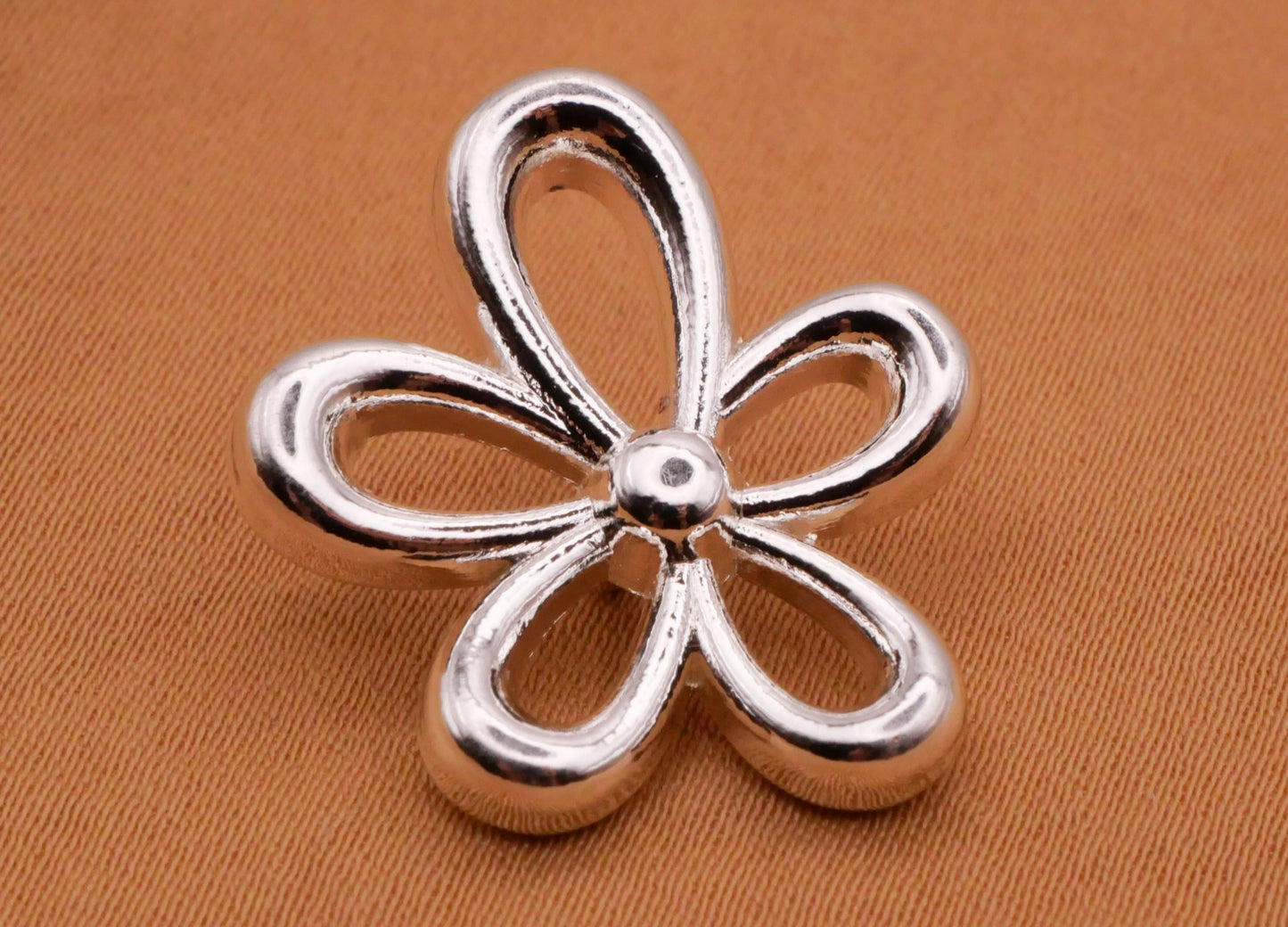 Flower Bubbly Groovy Silver Gold Metal Button Various 20x23mm