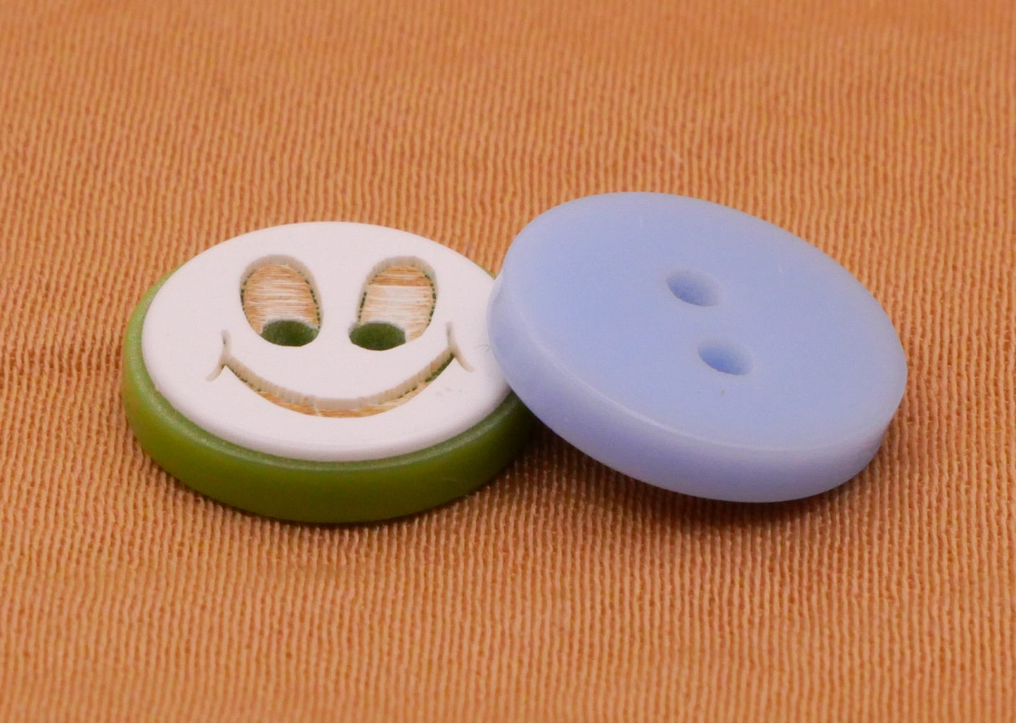 Smiley Face Colorful Plastic Set of Ten Buttons 12mm