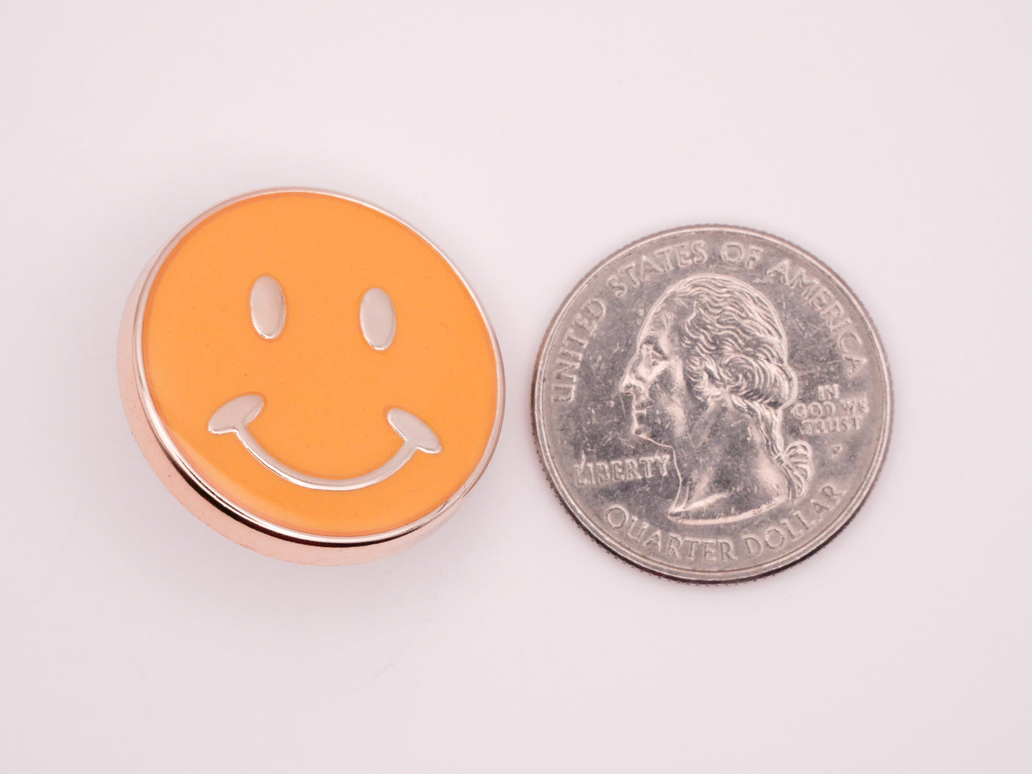 Smiley Face Yellow Pink Plastic Button Various 26mm