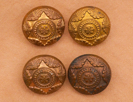 Star Paris Back Mark Brass Metal Button Various 15mm