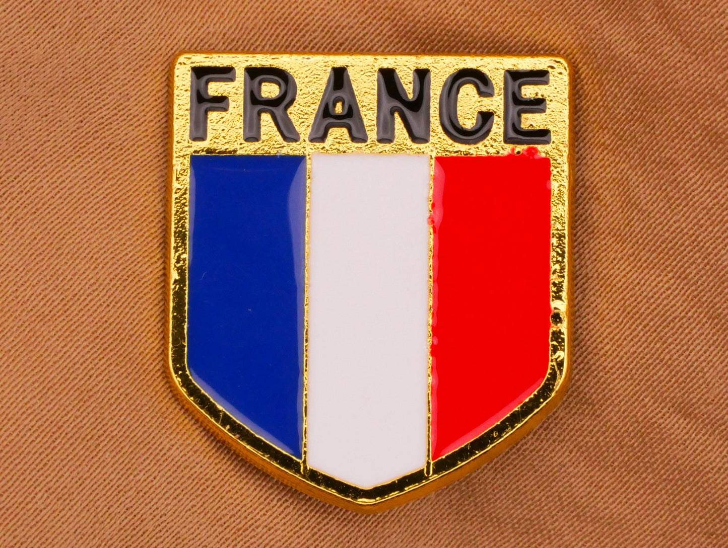 France French Flag Verbal Enamel Metal Button 21x25mm