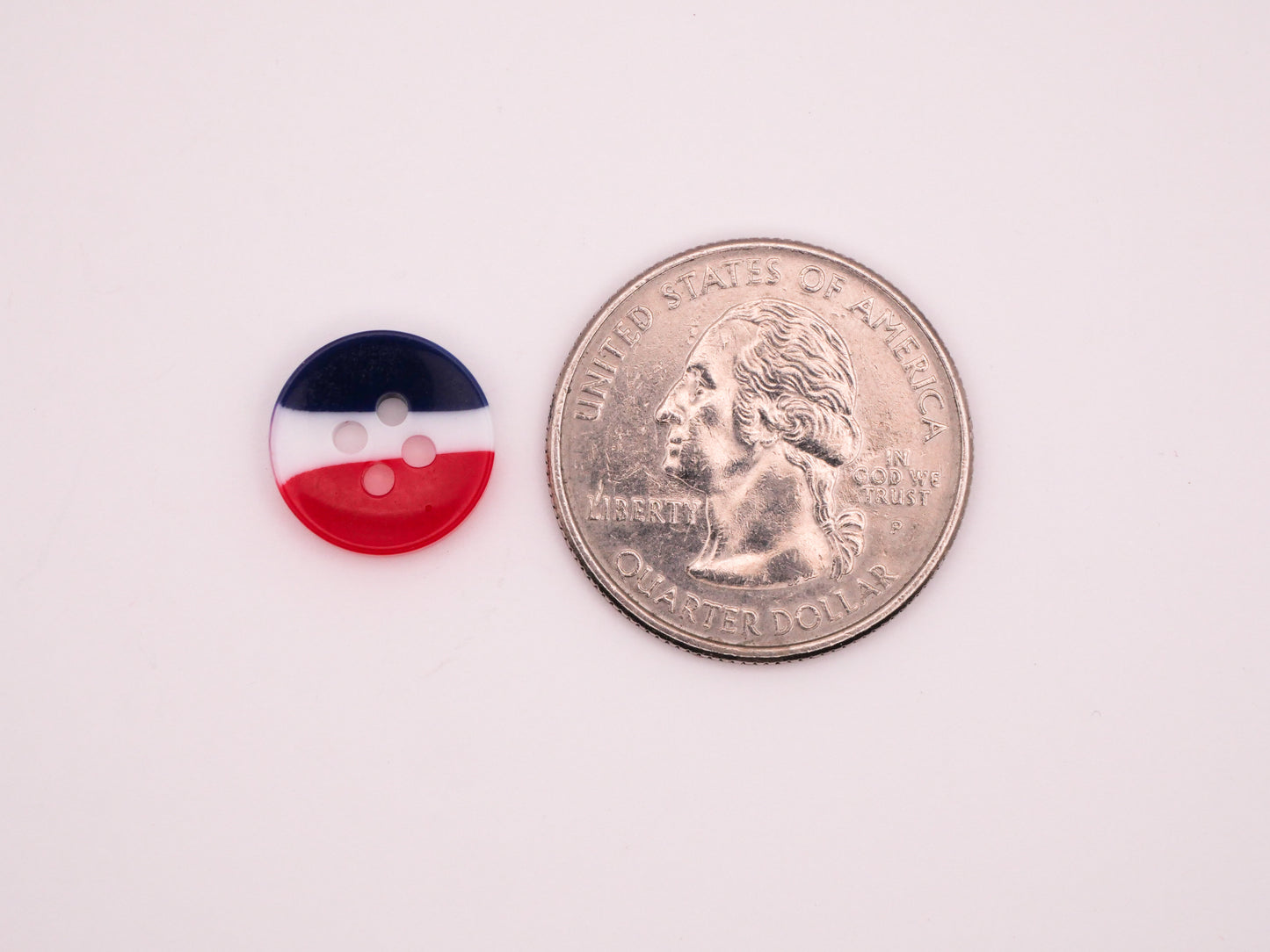 Patriotic Red White Blue Stripe French Flag Plastic Set of Ten Buttons 13mm