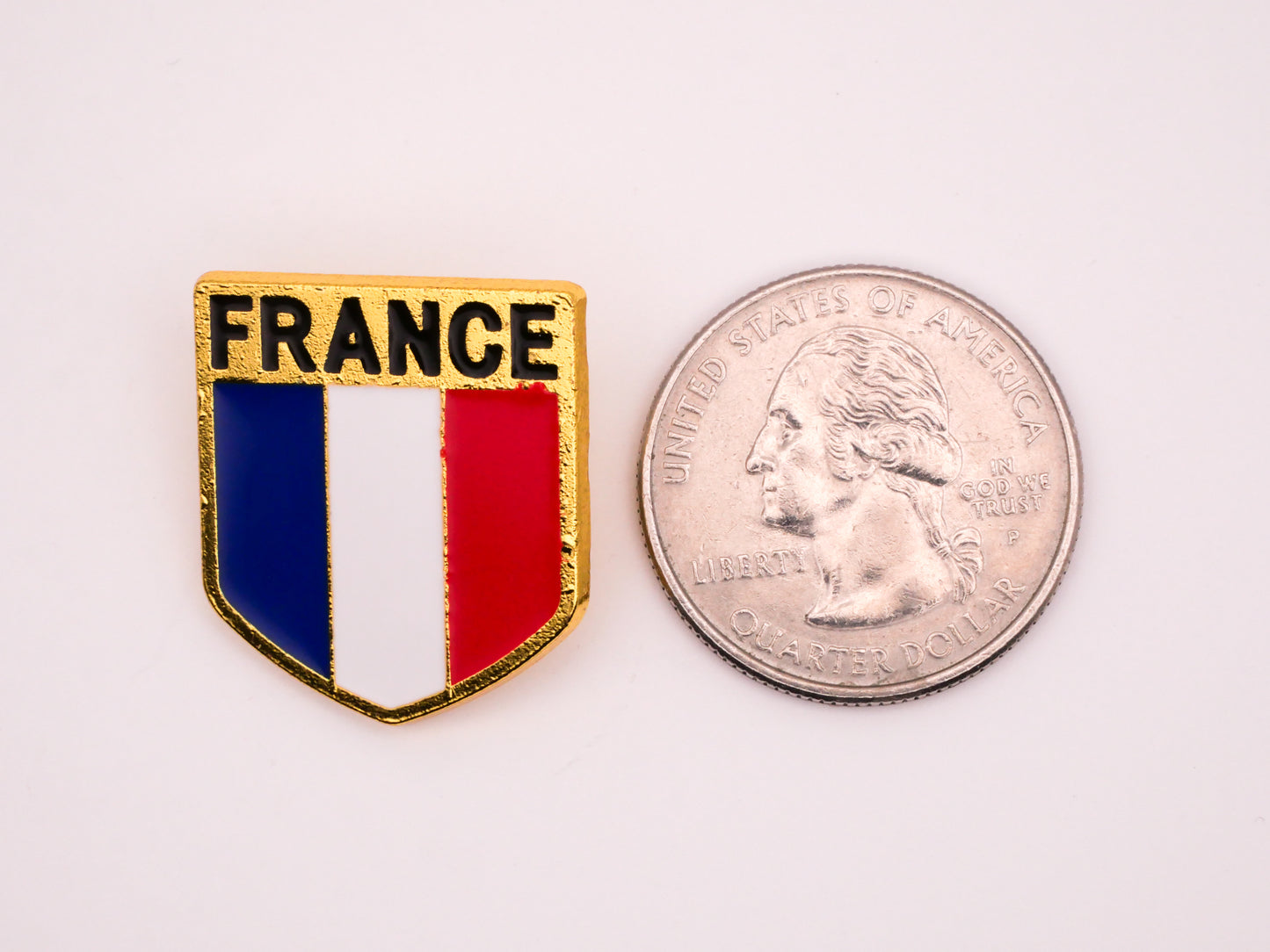 France French Flag Verbal Enamel Metal Button 21x25mm