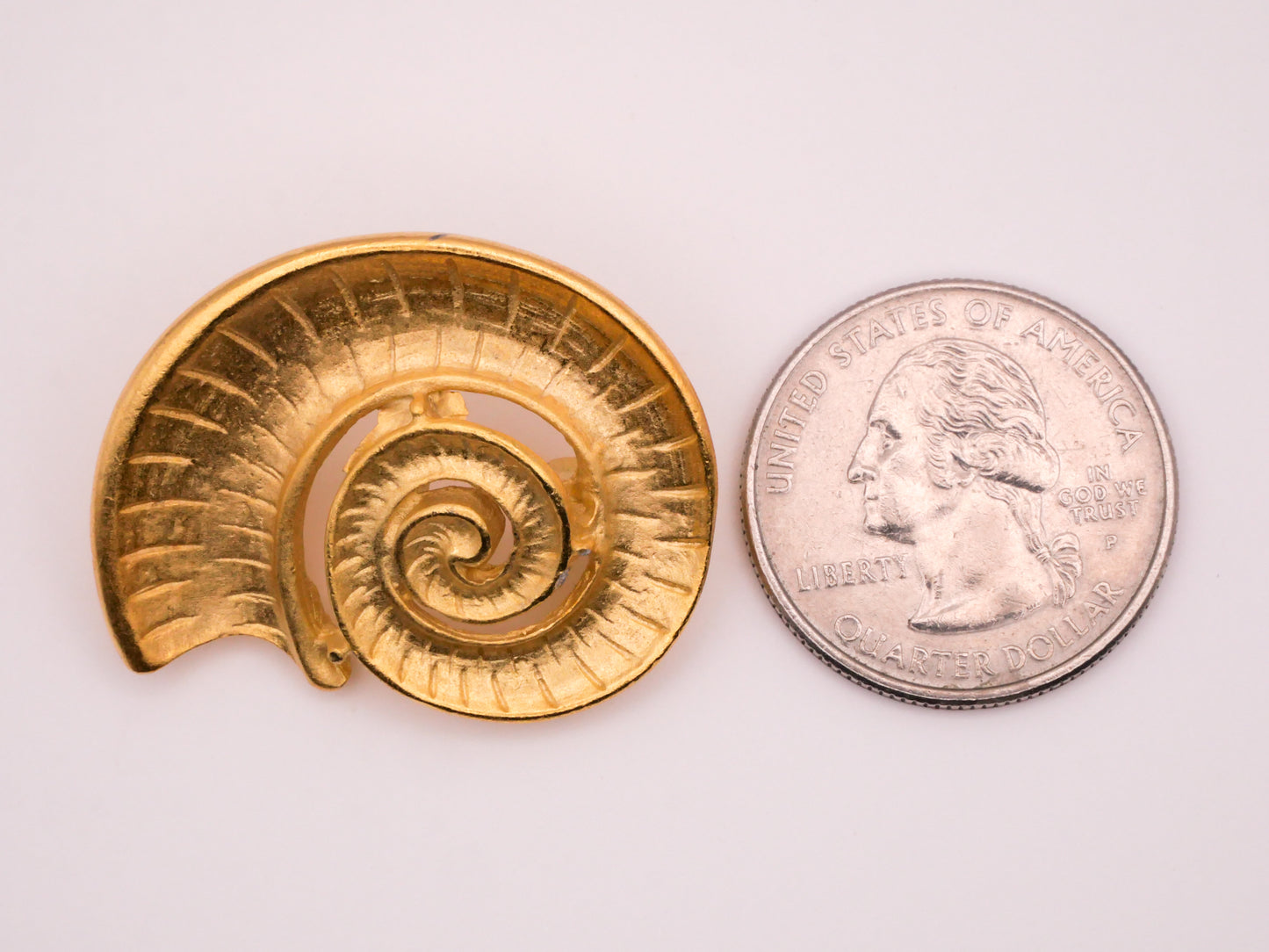 Nautilus Shell Large Gold Metal Double-Shank Button 27x34mm