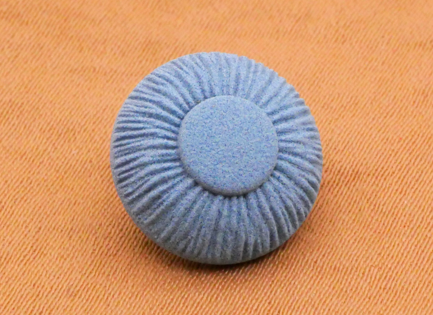 Baby Blue Looks Like Fabric Sea Urchin Vintage Plastic Set of Three Buttons 13mm