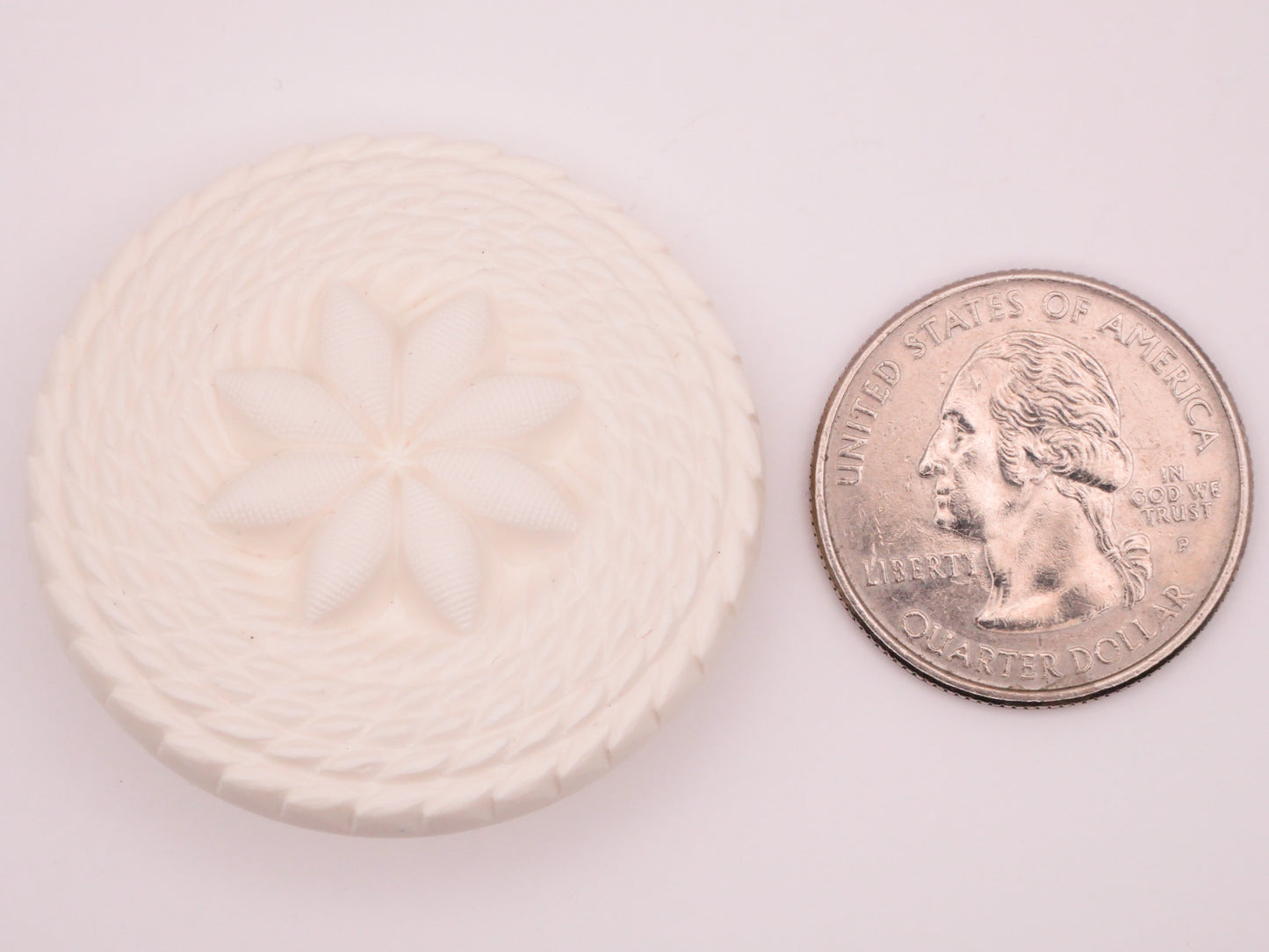 Star Flower Rope White Vintage Plastic Large Button 40mm