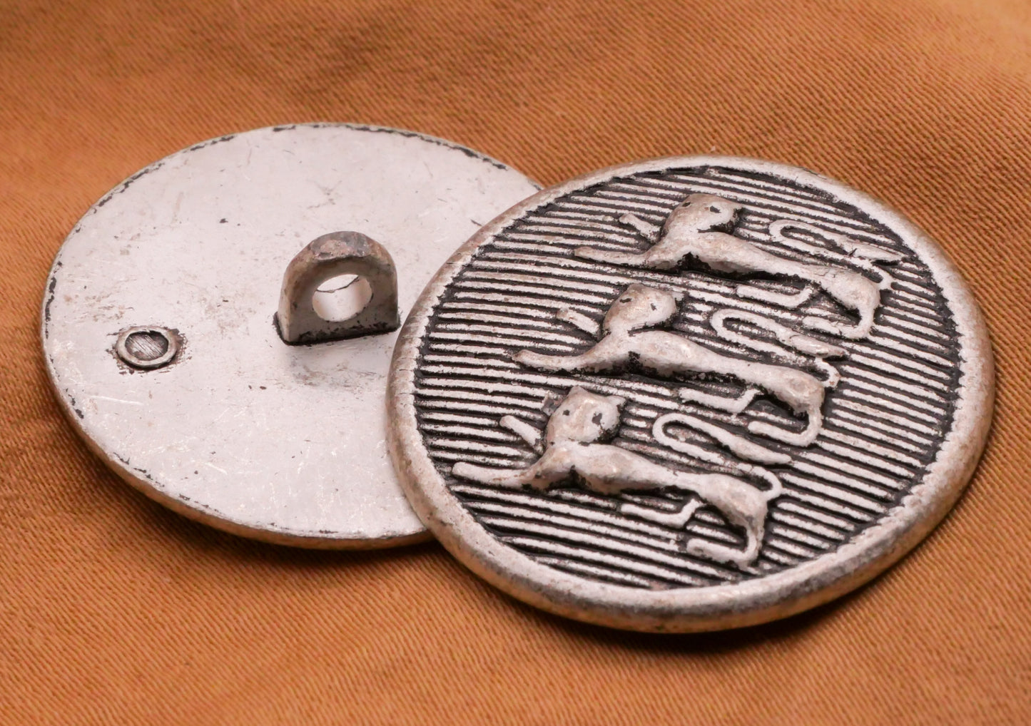 Cats Egypt Deities Silver Metal Button 27mm