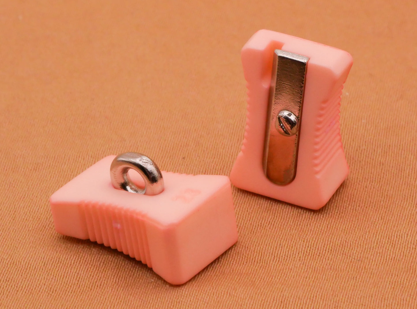 Pencil Sharpener Pink Plastic Button 11x16mm