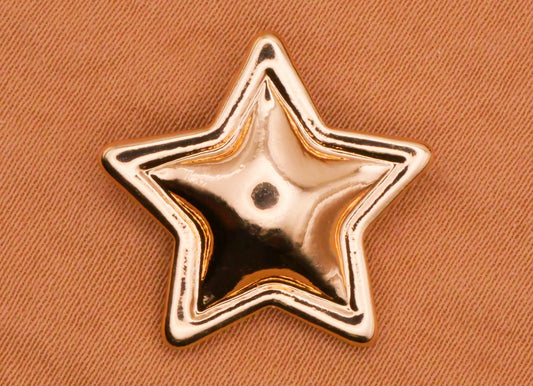 Gold Star Back to School Teacher Metal Button 20mm