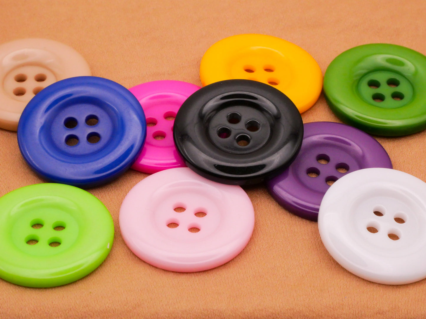 Colorful Crafting Plastic Assorted Set of Ten Buttons 25mm