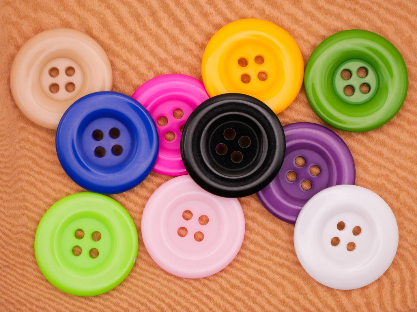 Colorful Crafting Plastic Assorted Set of Ten Buttons 25mm