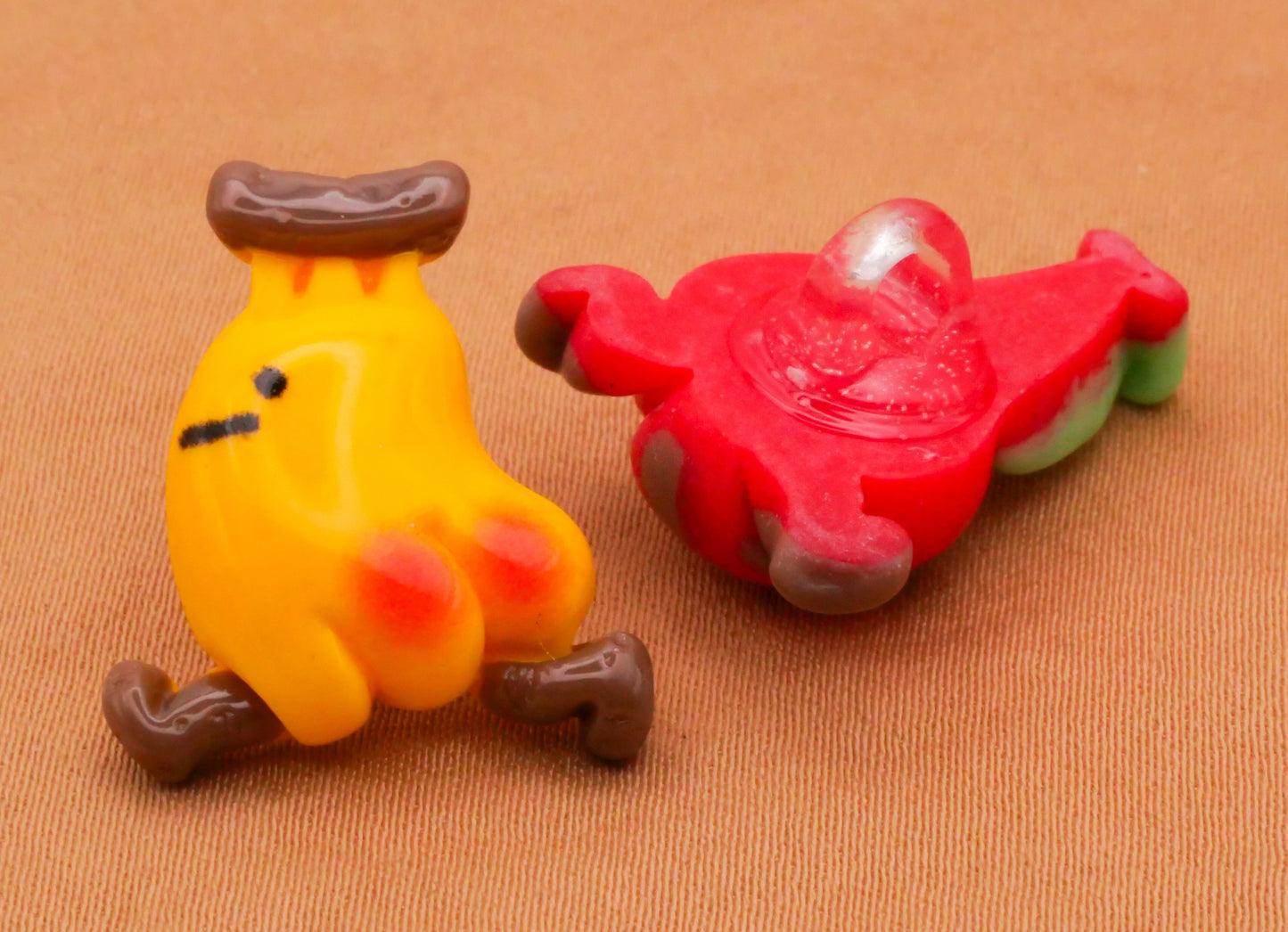 Running Fruit Blushing Butts Plastic Button Various 17x23mm