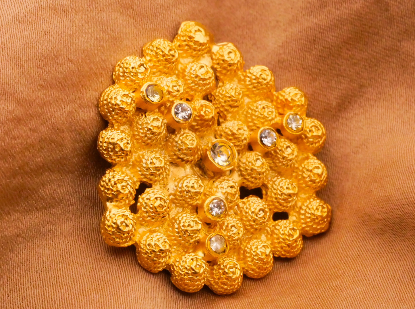 Honeycomb Bee Hive Texture Gold Metal Vintage Button 30-32mm