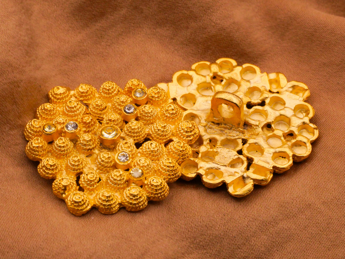 Honeycomb Bee Hive Texture Gold Metal Vintage Button 30-32mm