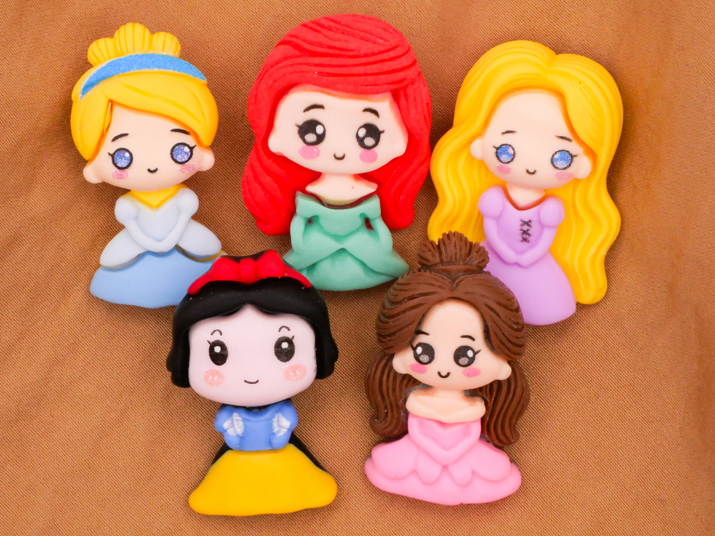 Disney Princess Princesses Belle Ariel Rapunzel Cinderella Snow White Plastic Button Various 22x32mm