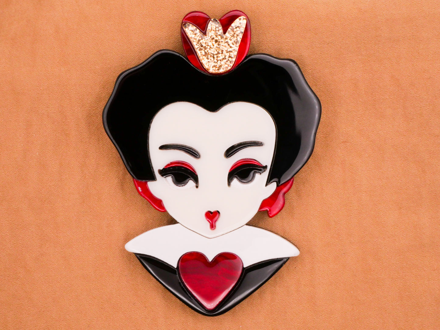 Queen of Hearts Alice in Wonderland Large Acrylic Plastic Button 49x70mm