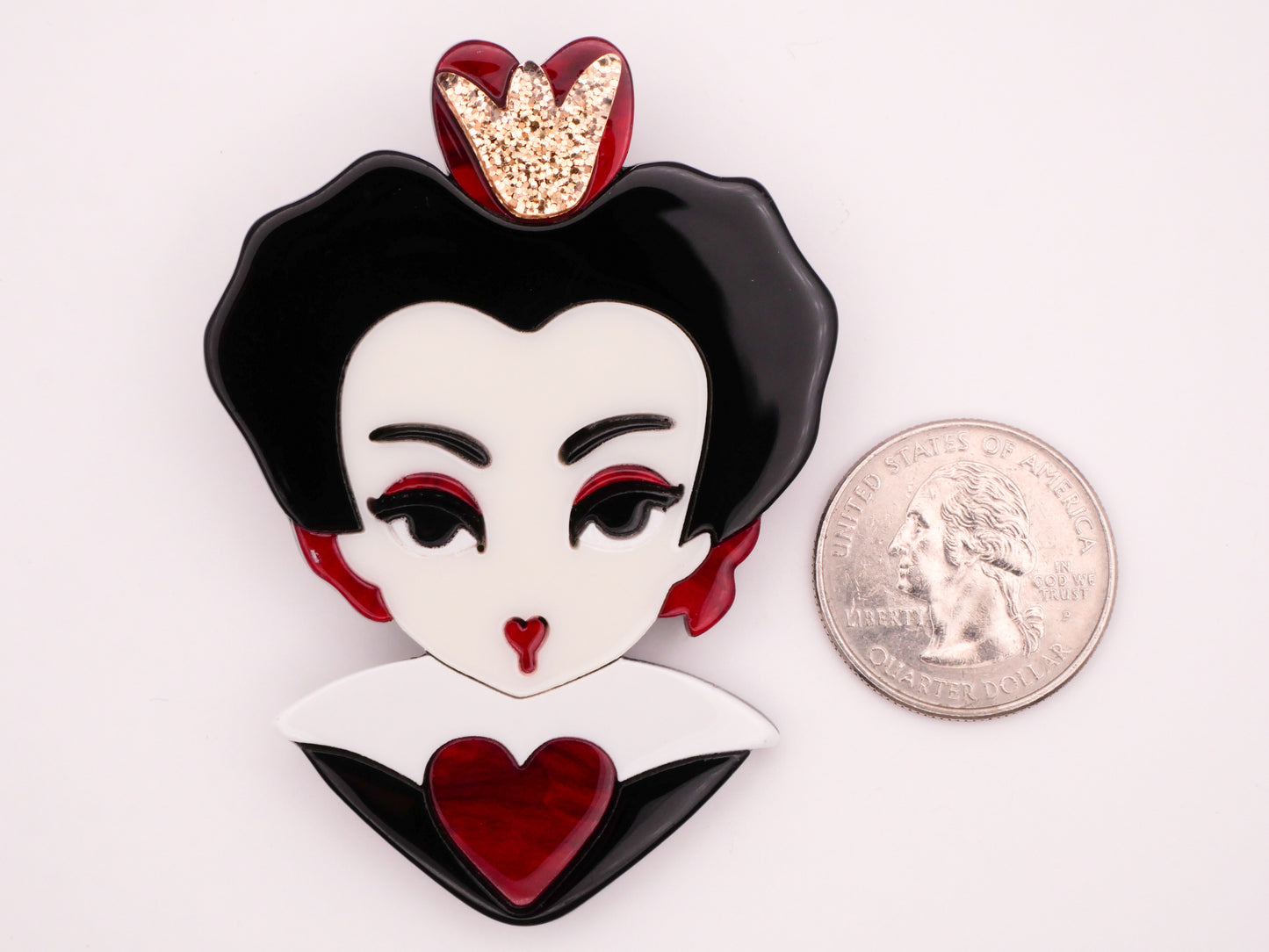 Queen of Hearts Alice in Wonderland Large Acrylic Plastic Button 49x70mm