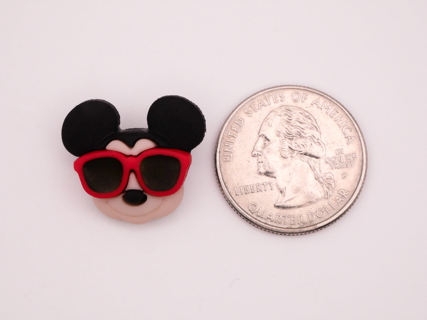 Mickey Mouse Red Sunglasses Plastic Button 20x22mm