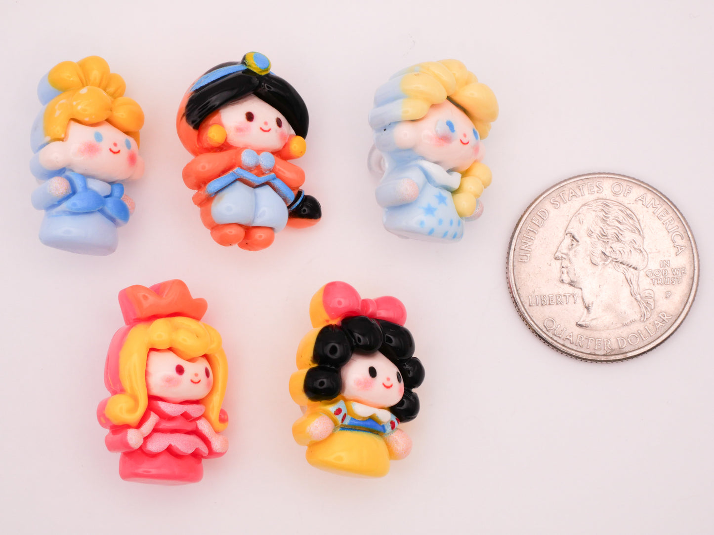 Disney Princess Cinderella Jasmine Aurora Elsa Snow White Playful Plastic Button Various 17x24mm