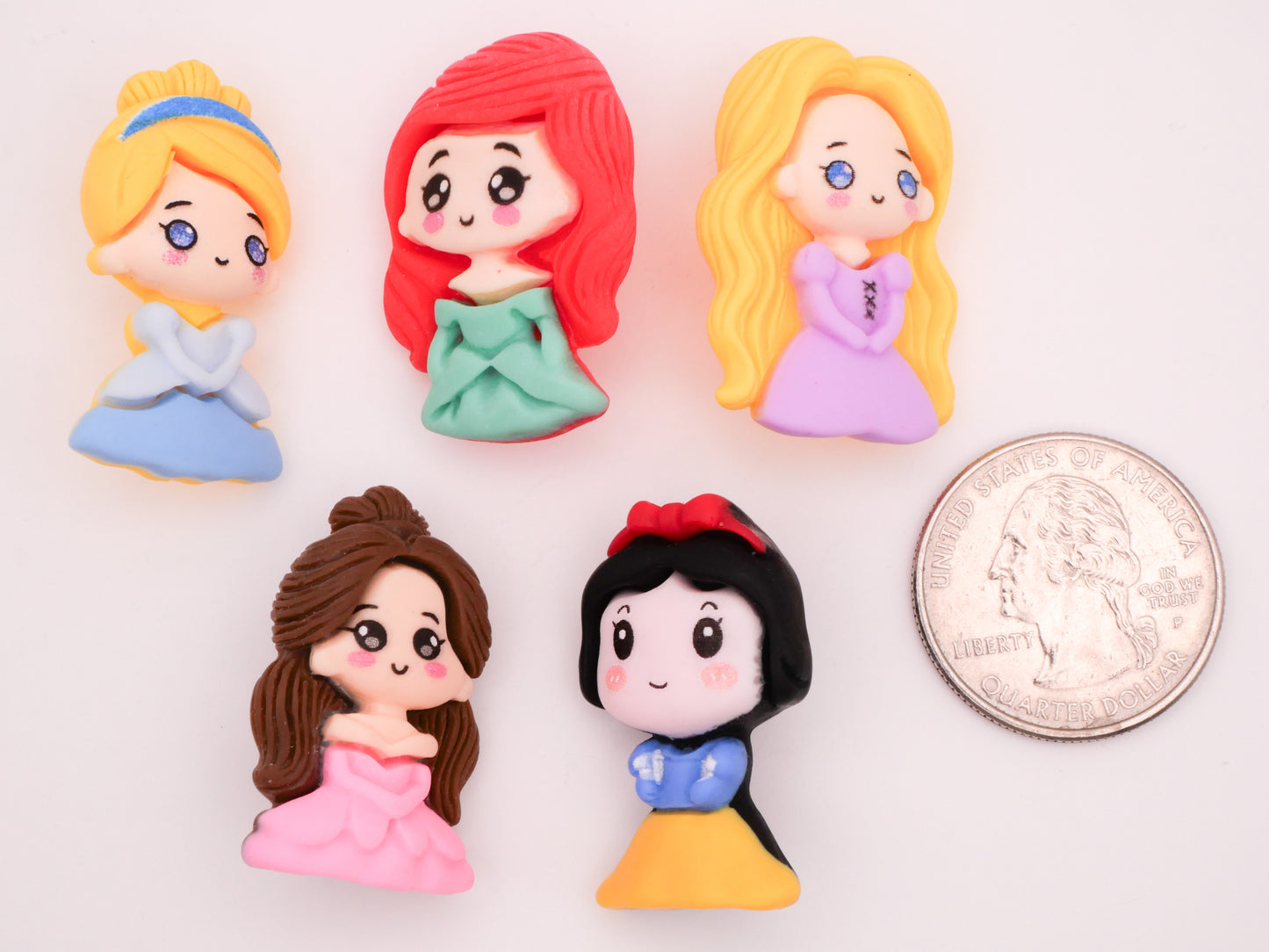 Disney Princess Princesses Belle Ariel Rapunzel Cinderella Snow White Plastic Button Various 22x32mm