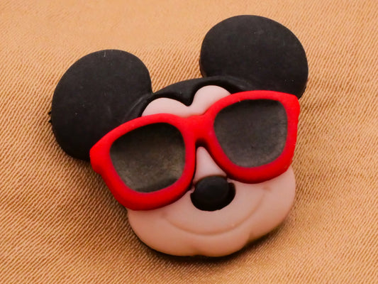 Mickey Mouse Red Sunglasses Plastic Button 20x22mm