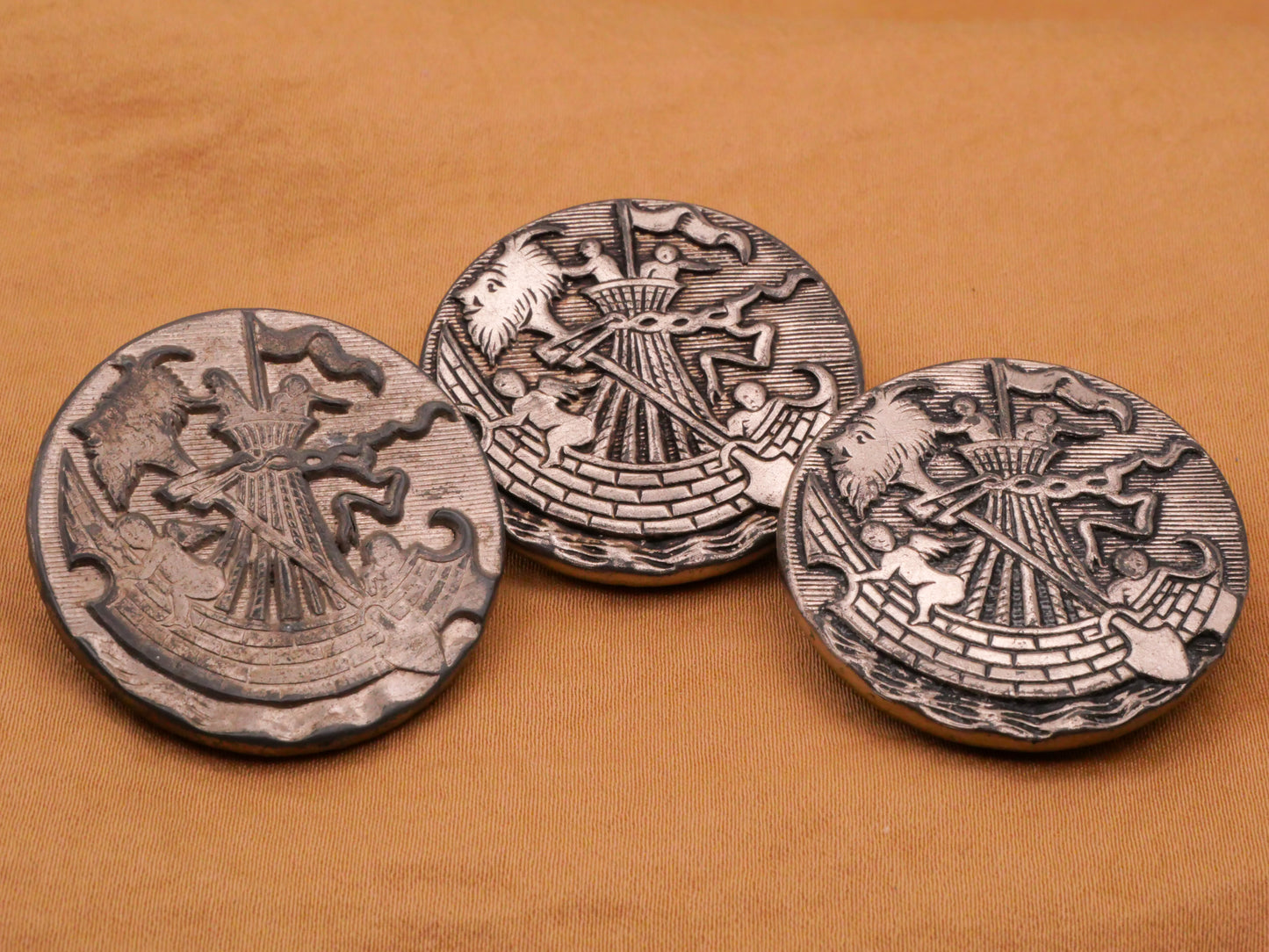 Ship of Devilment Boat Ocean Scene Vintage Metal Button Various 32mm