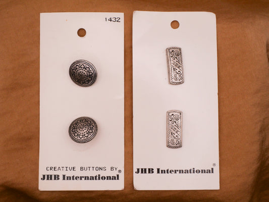 JHB Metal Design Carded Pair of Buttons Various 8-20mm