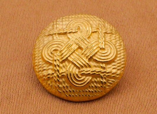 Celtic Knot Rope Thread Vintage Gold Metal Button 15mm